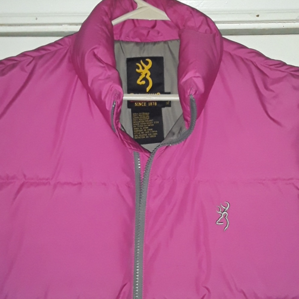 Women's Browning Pink Puffy Goose Down Vest